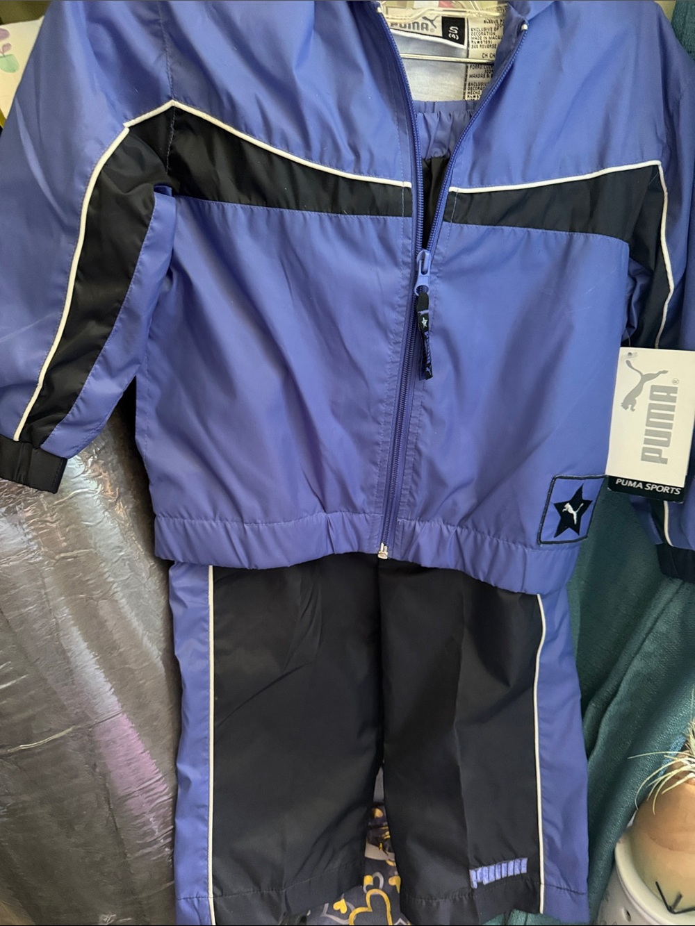 Kids Puma Purple and Black Two-Piece Track Set-BNWT Size 4